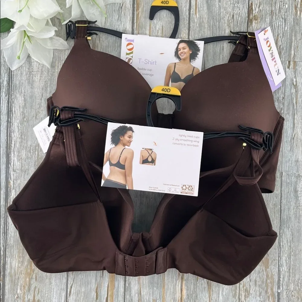 Women's Smoothing T-Shirt Bra 2-Pack Size 40D